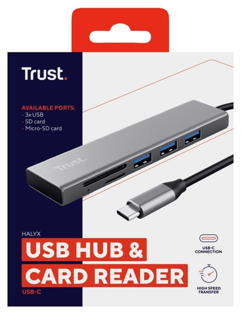 Trust Trust HALYX FAST USB-C HUB CARD READER Trust Trust HALYX FAST USB-C HUB CARD READER