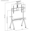 Maclean MACLEAN STAND / WÓZEK DO TV, PÓŁKA NA KAMERĘ, NA KÓŁKACH, 55-100", MAX. OBCIĄŻENIE 120KG/10KG PÓŁKA, MAX. VESA 900X600 MC-114