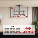 Maclean MACLEAN UCHWYT ELEKTRYCZNY DO TV, SUFITOWY, OBSŁUGA TUYA, MAX. VESA 800X400, DLA TV 43-86", MAX. 45KG MC-110 T