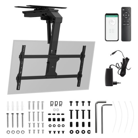Maclean MACLEAN UCHWYT ELEKTRYCZNY DO TV, SUFITOWY, TUYA, MAX. VESA 800X400, REG. W POZ. +90°~-90°, DLA TV 43-86", MAX. 45KG MC-109 T
