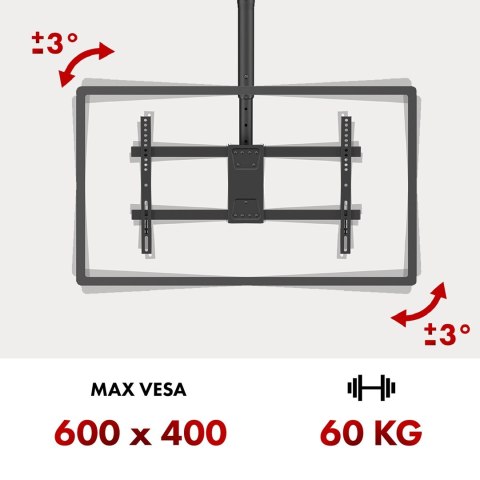Maclean MACLEAN UCHWYT SUFITOWY DLA TV, MAX. OBCIĄŻENIE 60KG, 43-86", MAX VESA 600X400 MC-112 B Maclean MACLEAN UCHWYT SUFITOWY DLA TV, MAX. OBCIĄŻENIE 60KG, 43-86", MAX VESA 600X400 MC-112 B