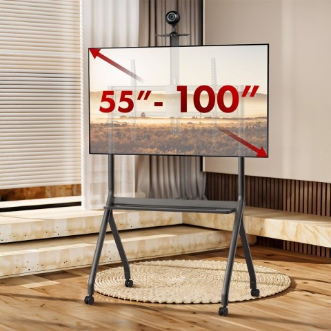 Maclean MACLEAN WÓZEK DO TV, PÓŁKA NA KAMERĘ, NA KÓŁKACH, 55-100", MAX. OBCIĄŻENIE 120KG/10KG PÓŁKA, MAX. VESA 900X600 MC-114 B Maclean MACLEAN WÓZEK DO TV, PÓŁKA NA KAMERĘ, NA KÓŁKACH, 55-100", MAX. OBCIĄŻENIE 120KG/10KG PÓŁKA, MAX. VESA 900X600 MC-114 B