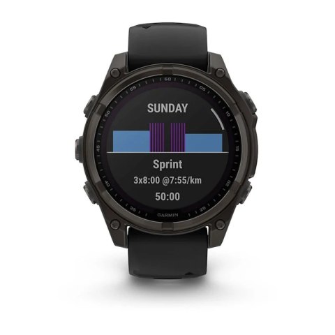 Garmin Zegarek sportowy Garmin Fenix 8 Solar Sapphire Titanium Carbon Grey 47mm Tytanowy Garmin Zegarek sportowy Garmin Fenix 8 Solar Sapphire Titanium Carbon Grey 47mm Tytanowy