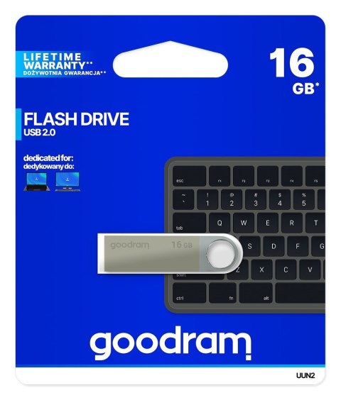 GoodRam Pendrive GoodRam UUN2 UUN2-0160S0R11 (16GB; USB 2.0; kolor srebrny) GoodRam Pendrive GoodRam UUN2 UUN2-0160S0R11 (16GB; USB 2.0; kolor srebrny)