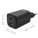 Qoltec QOLTEC ŁADOWARKA SIECIOWA 65W GAN ULTRA | 5-20V | 2.25-3.25A | 1 X USB TYP C PD | 1 X USB QC 3.0 | CZARNA