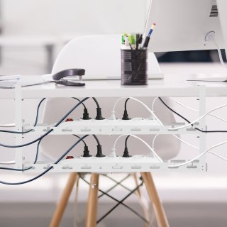 Maclean MACLEAN ORGANIZER PODBIURKOWY NA KABLE, MAX. OBCIĄŻENIE 5KG, MAX. 728MM, 2 POZIOMY, BIAŁY MC-102 W