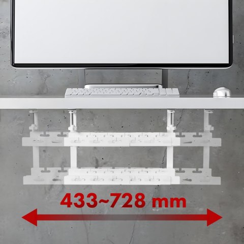 Maclean MACLEAN ORGANIZER PODBIURKOWY NA KABLE, MAX. OBCIĄŻENIE 5KG, MAX. 728MM, 2 POZIOMY, BIAŁY MC-102 W Maclean MACLEAN ORGANIZER PODBIURKOWY NA KABLE, MAX. OBCIĄŻENIE 5KG, MAX. 728MM, 2 POZIOMY, BIAŁY MC-102 W