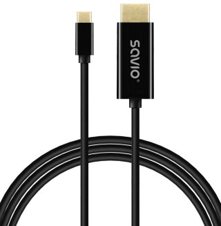 SAVIO SAVIO KABEL USB-C DO HDMI 30HZ 1M PLASTIK CL-190