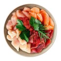 SHELMA SHELMA saszetka - pełnoporcjowa bezzbożowa karma dla dorosłych kotów. Z łososiem, dorszem, wołowiną i kurczakiem 4x85g