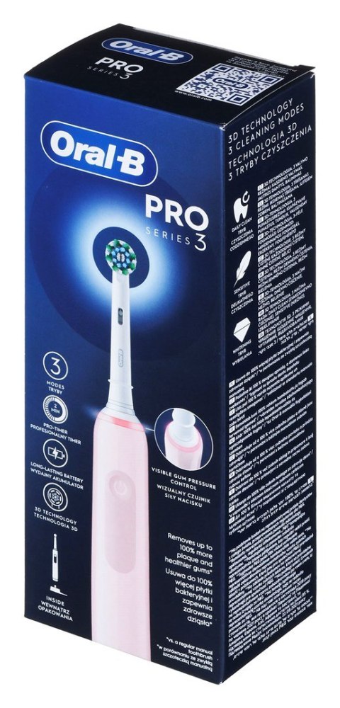 Braun Braun Szczoteczka elek. Oral-B PRO3 Pink X-Clean Braun Braun Szczoteczka elek. Oral-B PRO3 Pink X-Clean