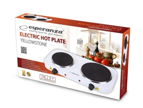 Esperanza ESPERANZA KUCHENKA ELEKTRYCZNA YELLOWSTONE 1500W + 1000W EKH014W Esperanza ESPERANZA KUCHENKA ELEKTRYCZNA YELLOWSTONE 1500W + 1000W EKH014W