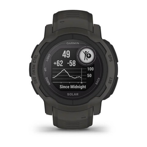 Garmin Zegarek sportowy Garmin Instinct 2 Solar Graphite 45mm Grafitowy Garmin Zegarek sportowy Garmin Instinct 2 Solar Graphite 45mm Grafitowy
