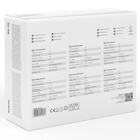 SAVIO SAVIO RADIO PRZENOŚNE CZARNE RS-01 SAVIO SAVIO RADIO PRZENOŚNE CZARNE RS-01