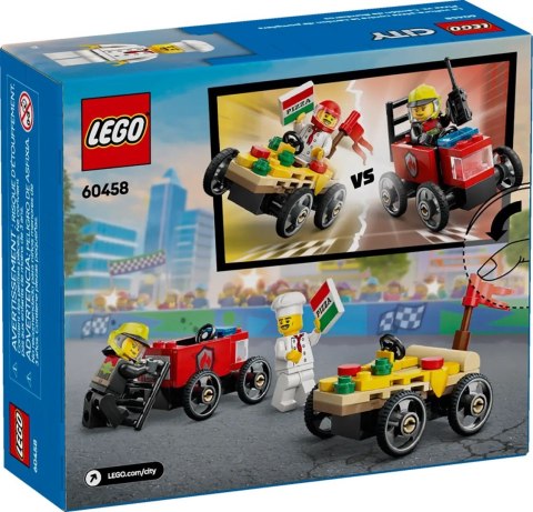 Lego LEGO CITY 60458 Zestaw wyścigówek: pizza kontra wóz strażacki Lego LEGO CITY 60458 Zestaw wyścigówek: pizza kontra wóz strażacki