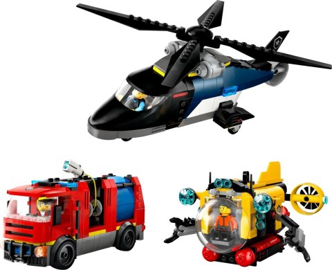 Lego LEGO CITY 60462 Zestaw z helikopterem, wozem strażackim i łodzią podwodną Lego LEGO CITY 60462 Zestaw z helikopterem, wozem strażackim i łodzią podwodną