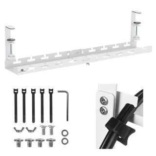 Maclean MACLEAN ORGANIZER PODBIURKOWY NA KABLE, MAX. OBCIĄŻENIE 5KG, MAX. 728MM, BIAŁY MC-103 W