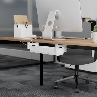 Maclean MACLEAN ORGANIZER PODBIURKOWY NA KABLE/ PRZEDŁUŻACZ, MAX. OBCIĄŻENIE 5KG, BIAŁY MC-106 W