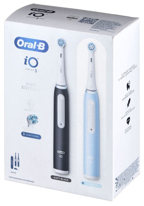 Braun Braun Oral-B szczoteczka elektryczna iO 3 zestaw DUO BLACK & BLUE Braun Braun Oral-B szczoteczka elektryczna iO 3 zestaw DUO BLACK & BLUE