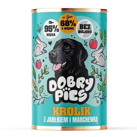 Dobry Pies DOBRY PIES Królik z jabłkiem i marchewką mokra karma dla psa 400g Dobry Pies DOBRY PIES Królik z jabłkiem i marchewką mokra karma dla psa 400g