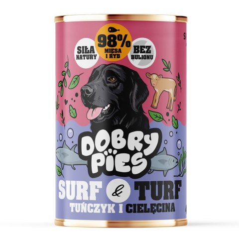 Dobry Pies DOBRY PIES Surf&Turf Tuńczyk i Cielęcina mokra karma dla psa 400g Dobry Pies DOBRY PIES Surf&Turf Tuńczyk i Cielęcina mokra karma dla psa 400g