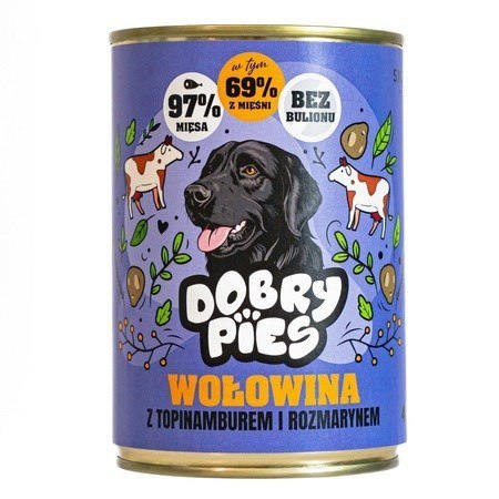 Dobry Pies DOBRY PIES Wołowina z topinamburem i rozmarynem mokra karma dla psa 400g