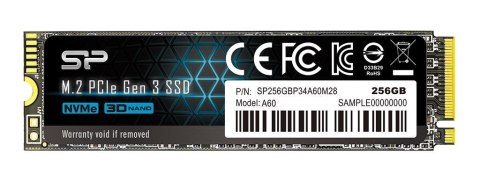 Silicon Power Dysk SSD Silicon Power A60 256GB M.2 PCIe NVMe Gen3x4 TLC 2100/1200 MB/s (SP256GBP34A60M28)