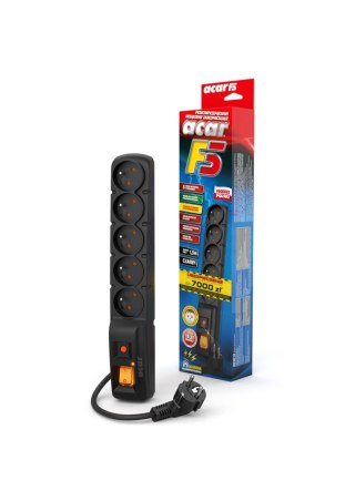 Acar Listwa zasilająca Acar F5 (1,5m ; czarny)