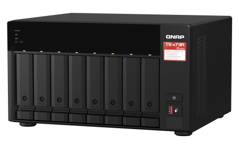 QNAP Qnap TS-873A-8G, Tower, 8 x 2.5"/3.5" SATA, AMD Ryzen V1500B 4C/8T, 8GB DDR4 (max. 64GB), 2 x 2.5GbE, optional 10GbE, Single PSU QNAP Qnap TS-873A-8G, Tower, 8 x 2.5"/3.5" SATA, AMD Ryzen V1500B 4C/8T, 8GB DDR4 (max. 64GB), 2 x 2.5GbE, optional 10GbE, Single PSU