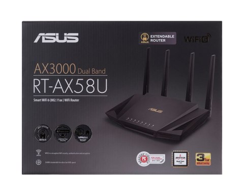 ASUS ASUS-RT-AX58U AX3000 dual-band Wi-Fi router ASUS ASUS-RT-AX58U AX3000 dual-band Wi-Fi router
