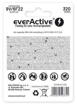 EverActive Zestaw akumulatorków everActive EVHRL22-320 (320 mah ; Ni-MH)