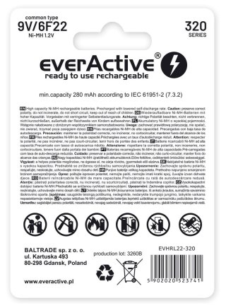 EverActive Zestaw akumulatorków everActive EVHRL22-320 (320 mah ; Ni-MH)