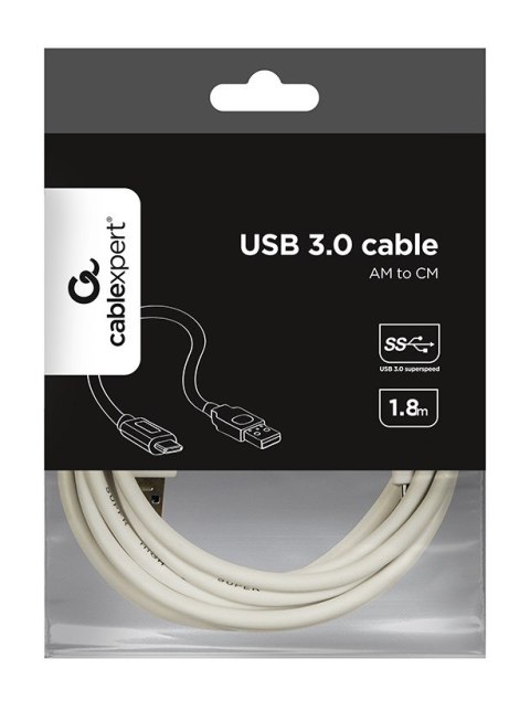 GEMBIRD Kabel GEMBIRD CCP-USB3-AMCM-6-W (USB 3.0 M - USB typu C M; 1,8m; kolor biały) GEMBIRD Kabel GEMBIRD CCP-USB3-AMCM-6-W (USB 3.0 M - USB typu C M; 1,8m; kolor biały)