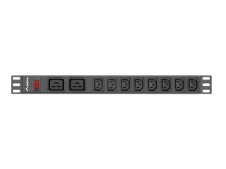 Lanberg LANBERG LISTWA ZASILAJĄCA RACK 19" PDU PDU-02I1908I-0200-C20-BK (1U, 16A, 2X C19, 8X IEC C13, 2M, WTYK C20)