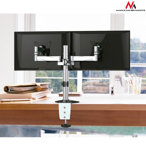 Maclean Uchwyt biurkowy do 2 monitorów Maclean MC-714 (biurkowy, Obrotowy, Uchylny - 27"; max. 8kg) Maclean Uchwyt biurkowy do 2 monitorów Maclean MC-714 (biurkowy, Obrotowy, Uchylny - 27"; max. 8kg)