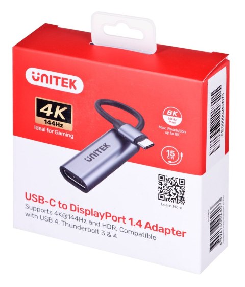 UNITEK UNITEK ADAPTER USB-C - DISPLAYPORT 1.4 8K 60HZ UNITEK UNITEK ADAPTER USB-C - DISPLAYPORT 1.4 8K 60HZ
