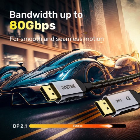 UNITEK UNITEK KABEL DISPLAYPORT 2.1 8K@120HZ 1,5M