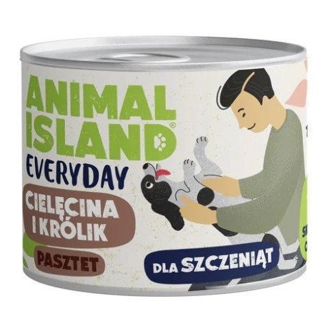 ANIMAL ISLAND ANIMAL ISLAND Everyday cielęcina i królik dla szczeniąt puszka 185g ANIMAL ISLAND ANIMAL ISLAND Everyday cielęcina i królik dla szczeniąt puszka 185g