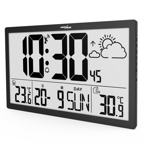 GreenBlue GREENBLUE ZEGAR ŚCIENNY LCD BARDZO DUŻY, TEMPERATURA, DATA GB218 GreenBlue GREENBLUE ZEGAR ŚCIENNY LCD BARDZO DUŻY, TEMPERATURA, DATA GB218