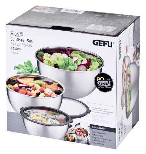 GEFU Zestaw 3 mis (16, 20, 24 cm) GEFU MONDI G-89430 GEFU Zestaw 3 mis (16, 20, 24 cm) GEFU MONDI G-89430