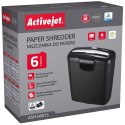 Activejet Niszczarka Activejet ASH-0601S, P-2, 10 l, pasek 6 mm, 6 kartek, czarna. Activejet Niszczarka Activejet ASH-0601S, P-2, 10 l, pasek 6 mm, 6 kartek, czarna.
