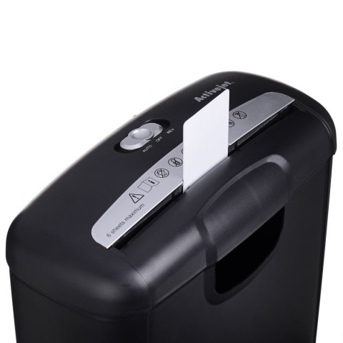 Activejet Niszczarka Activejet ASH-0601S, P-2, 10 l, pasek 6 mm, 6 kartek, czarna. Activejet Niszczarka Activejet ASH-0601S, P-2, 10 l, pasek 6 mm, 6 kartek, czarna.