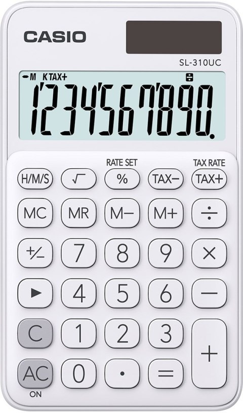 Casio CASIO KALKULATOR KIESZONKOWY SL-310UC-WE BIAŁY, 10 CYFROWY WYŚWIETLACZ