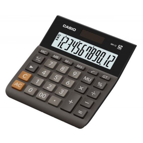 Casio Casio Kalkulator biurowy MH-12BK-S, 12-cyfrowy, 127x136,5mm, czarny
