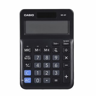 Casio Casio Kalkulator biurowy MS-8F, 8-cyfrowy, 103x147x28,8mm, czarny