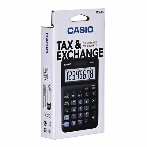 Casio Casio Kalkulator biurowy MS-8F, 8-cyfrowy, 103x147x28,8mm, czarny Casio Casio Kalkulator biurowy MS-8F, 8-cyfrowy, 103x147x28,8mm, czarny