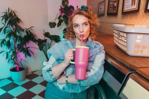 Kambukka Kubek termiczny z teleskopową słomką Kambukka Rio Tumbler 950ml Bubblegum Mint Kambukka Kubek termiczny z teleskopową słomką Kambukka Rio Tumbler 950ml Bubblegum Mint