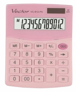 VECTOR VECTOR KALKULATOR BIUROWY, KAV VC-812 PK, RÓŻOWY