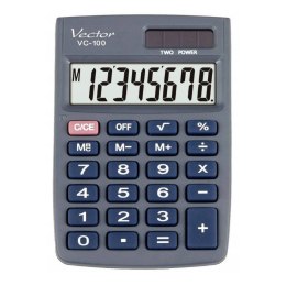 VECTOR Vector Kalkulator biurowy KAV VC-100, 8-cyfrowy, 58x88,5mm, szary