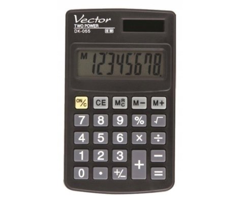 VECTOR Vector Kalkulator kieszonkowy DK-055, czarny