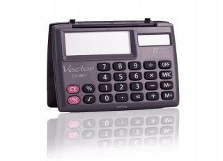 VECTOR Vector Kalkulator kieszonkowy KAV CH-861, 8-cyfrowy, 87x58mm, czarny